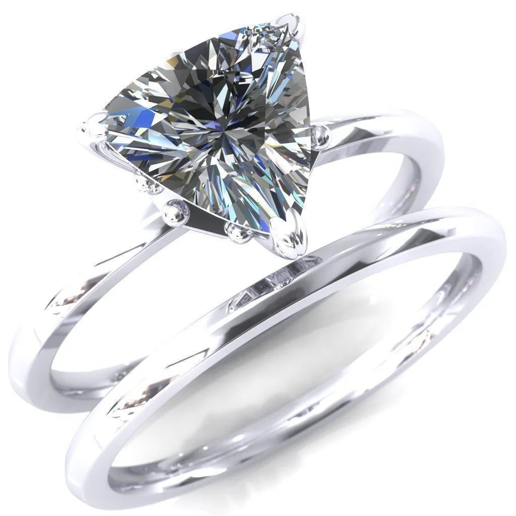 Celina Trillion Moissanite 3 Prong Engagement Ring