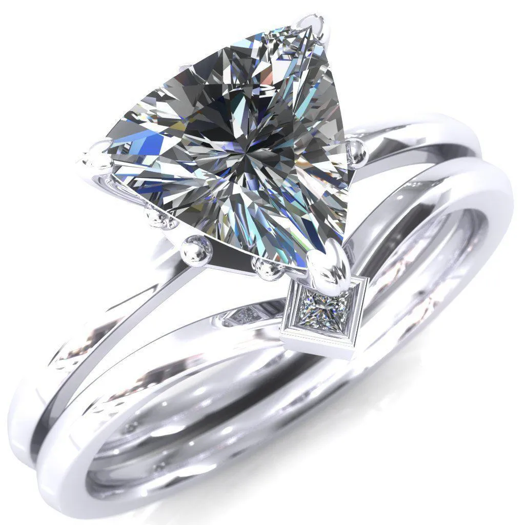 Celina Trillion Moissanite 3 Prong Engagement Ring