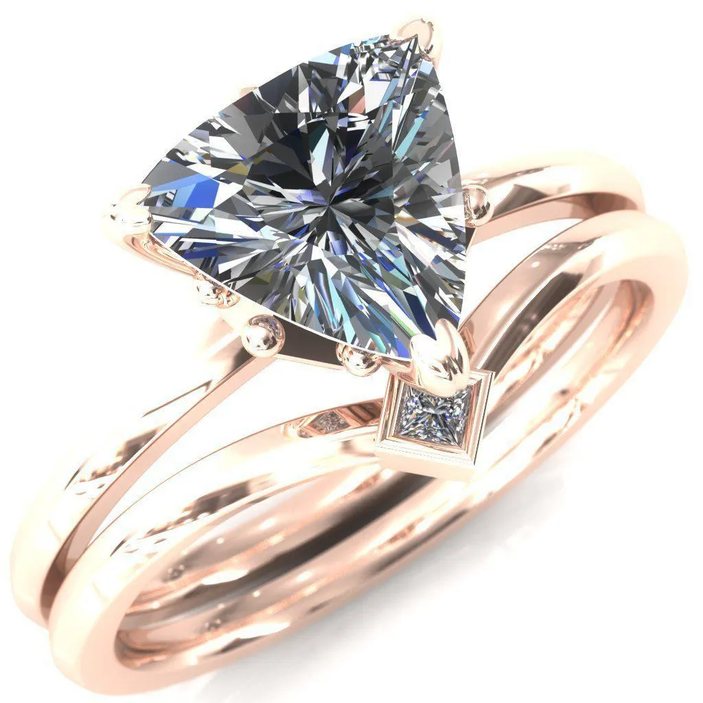 Celina Trillion Moissanite 3 Prong Engagement Ring
