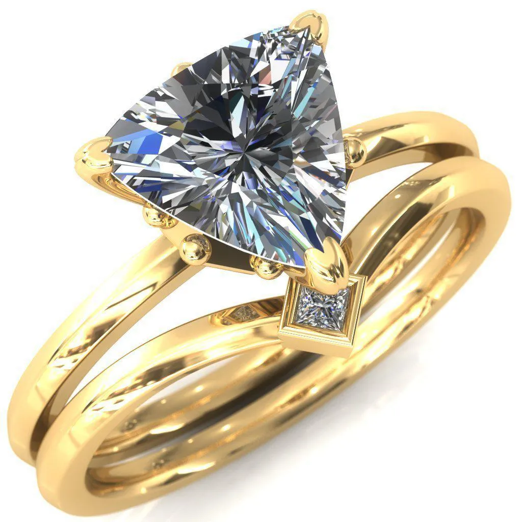 Celina Trillion Moissanite 3 Prong Engagement Ring