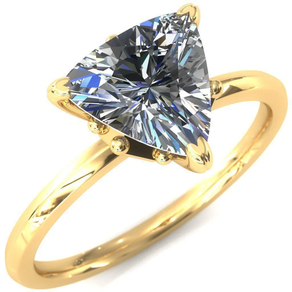 Celina Trillion Moissanite 3 Prong Engagement Ring