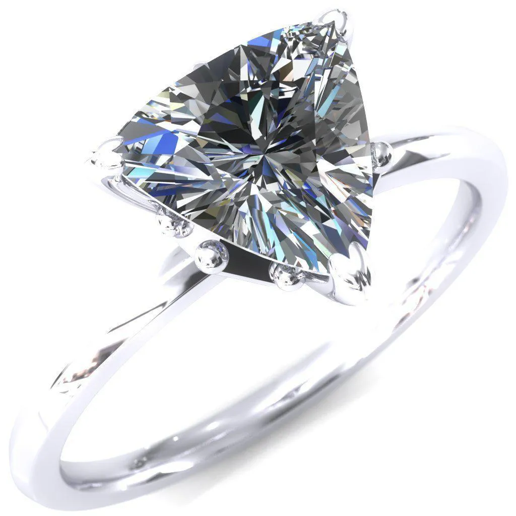 Celina Trillion Moissanite 3 Prong Engagement Ring