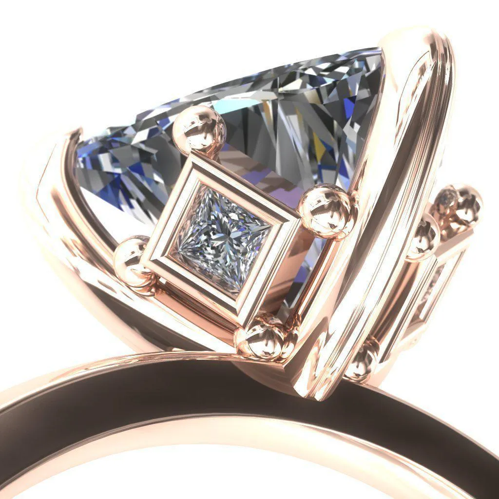 Celina Trillion Moissanite 3 Prong Engagement Ring