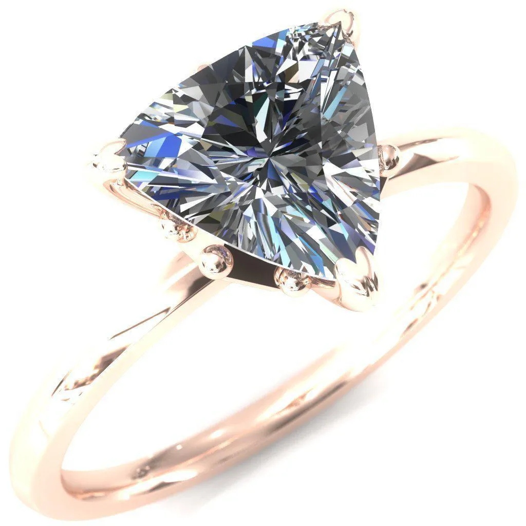Celina Trillion Moissanite 3 Prong Engagement Ring