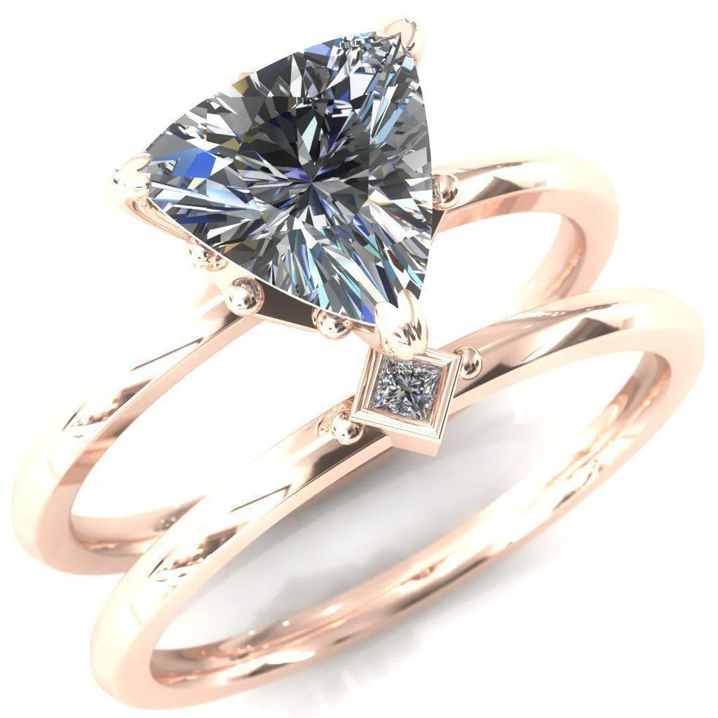 Celina Trillion Moissanite 3 Prong Engagement Ring