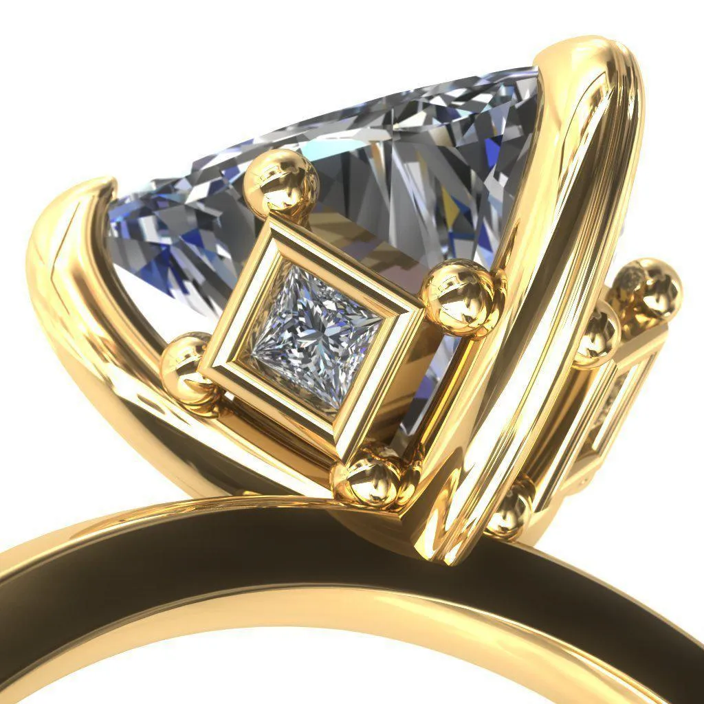 Celina Trillion Moissanite 3 Prong Engagement Ring