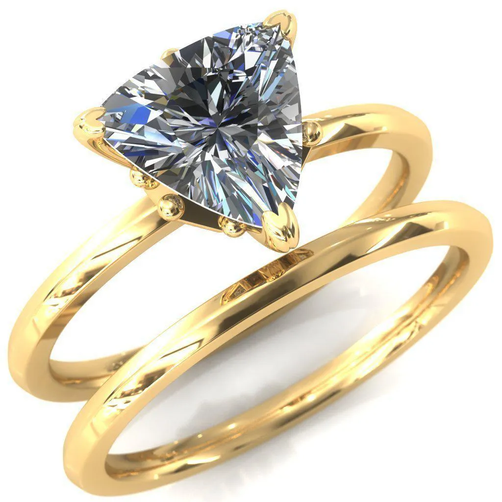Celina Trillion Moissanite 3 Prong Engagement Ring