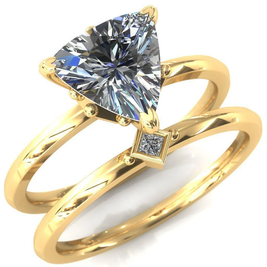 Celina Trillion Moissanite 3 Prong Engagement Ring
