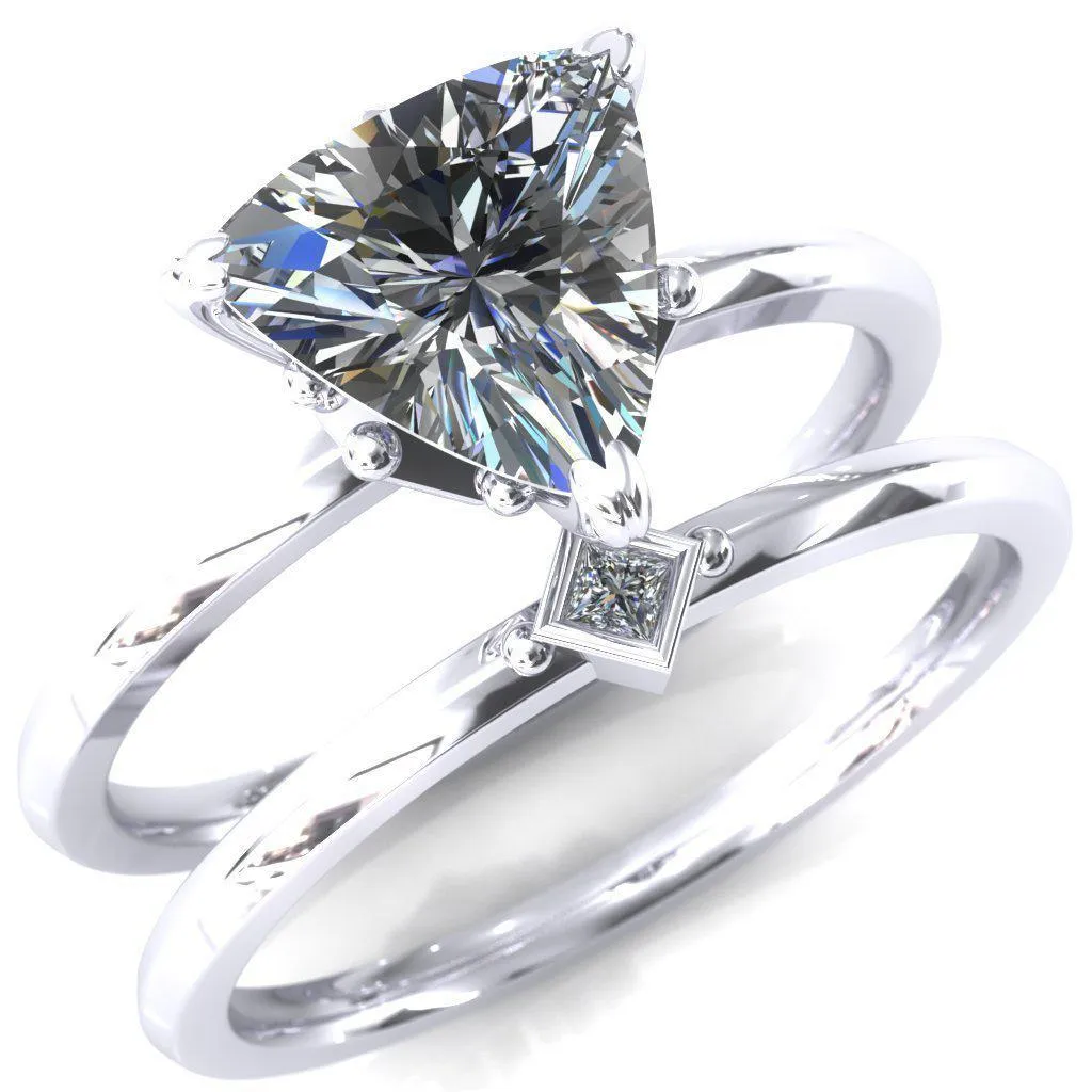 Celina Trillion Moissanite 3 Prong Engagement Ring