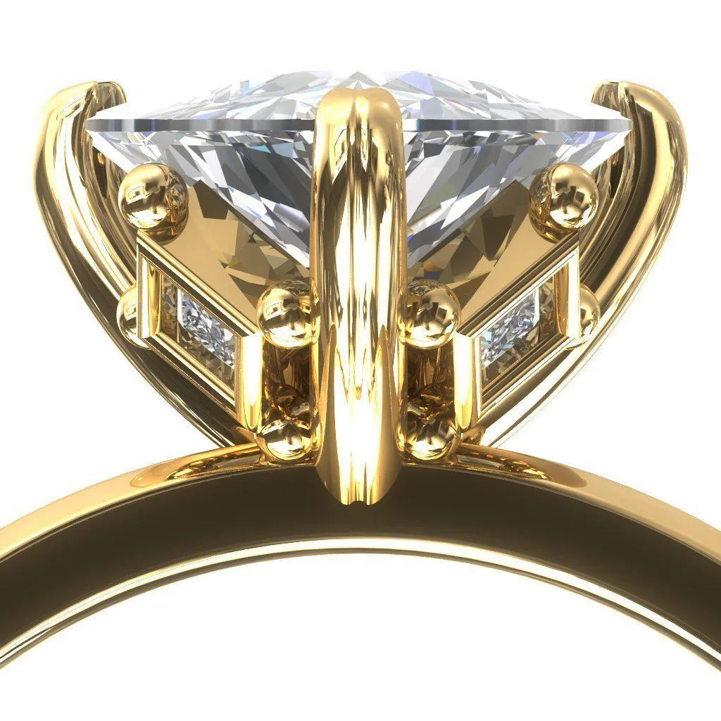 Celina Trillion Moissanite 3 Prong Engagement Ring