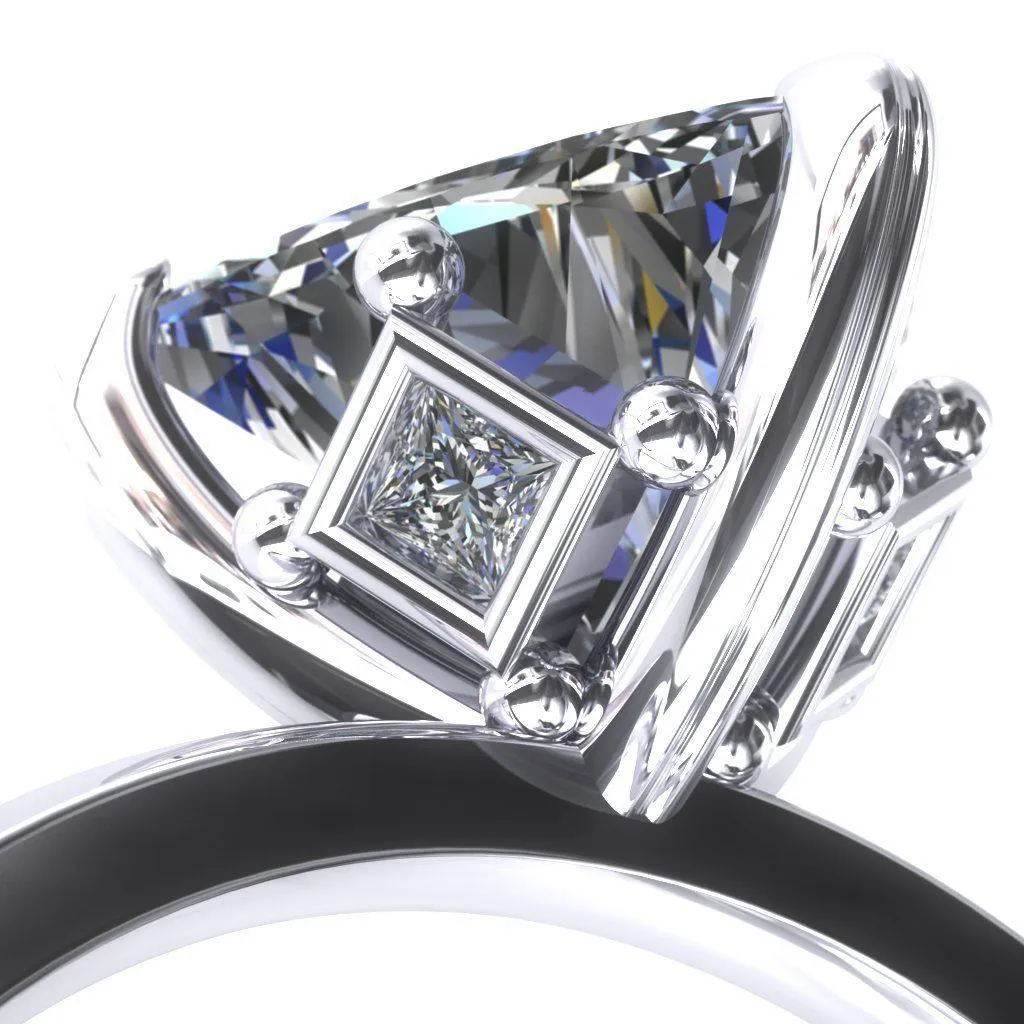 Celina Trillion Moissanite 3 Prong Engagement Ring