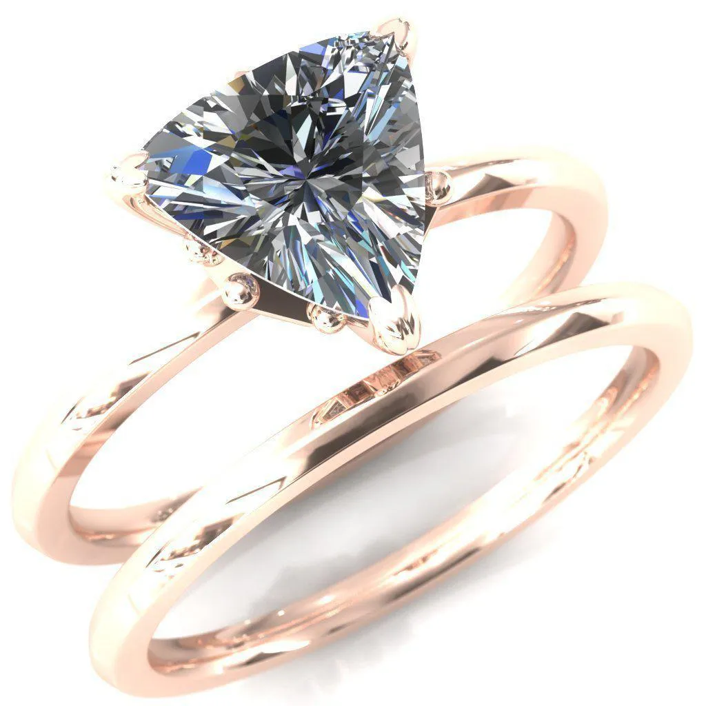 Celina Trillion Moissanite 3 Prong Engagement Ring