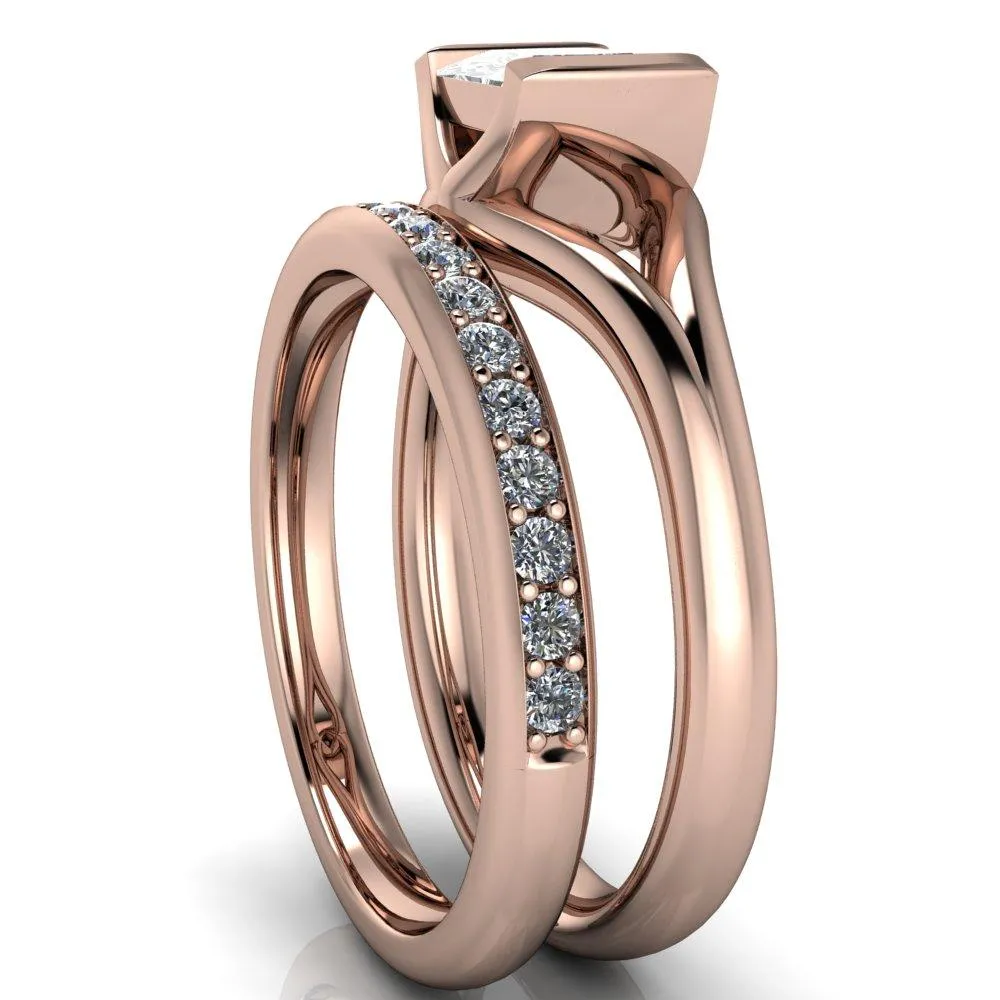 Cheshire Princess/Square Split Shank Half Bezel Engagement Ring