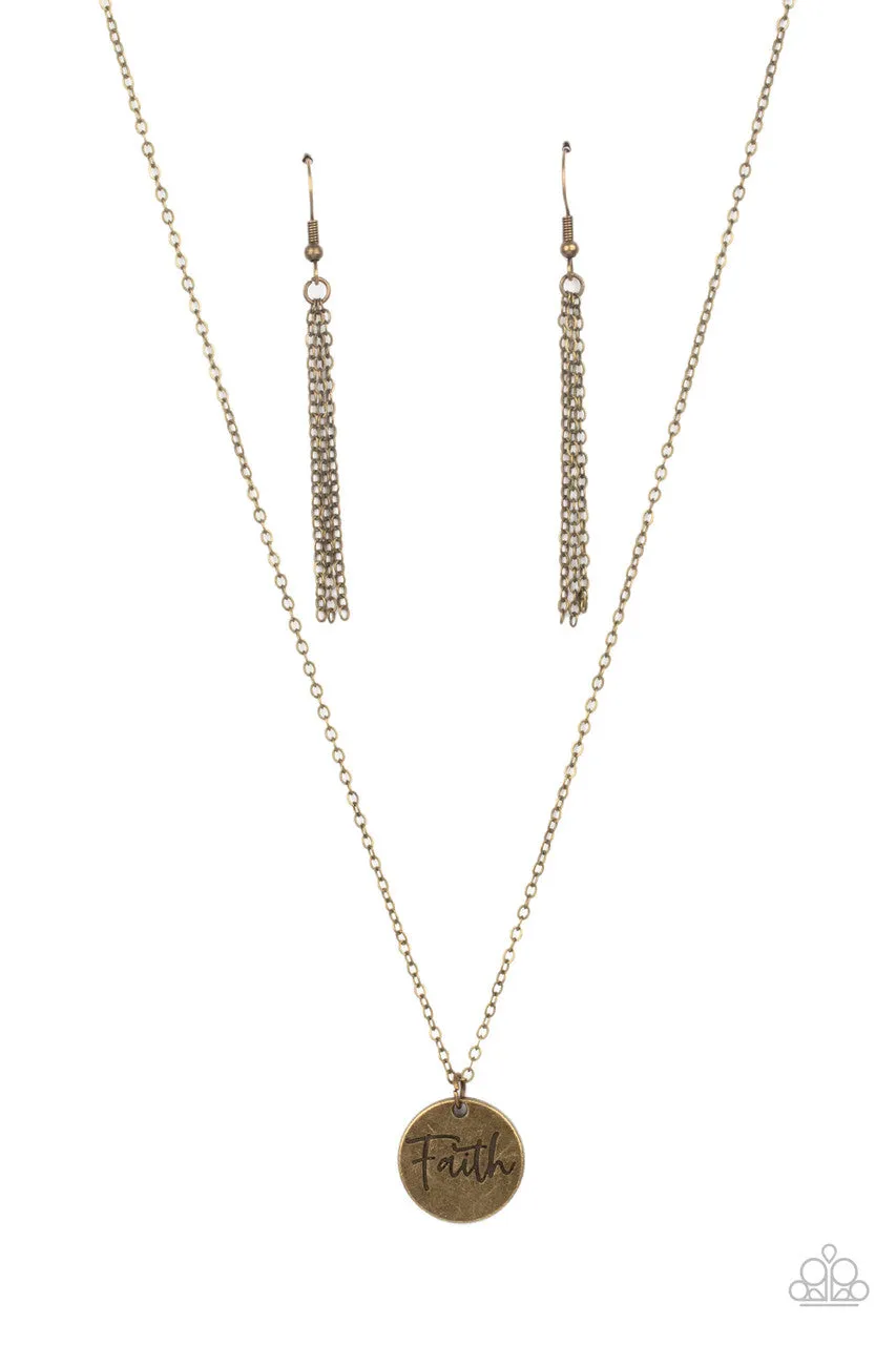 Choose Faith Brass Paparazzi Necklace