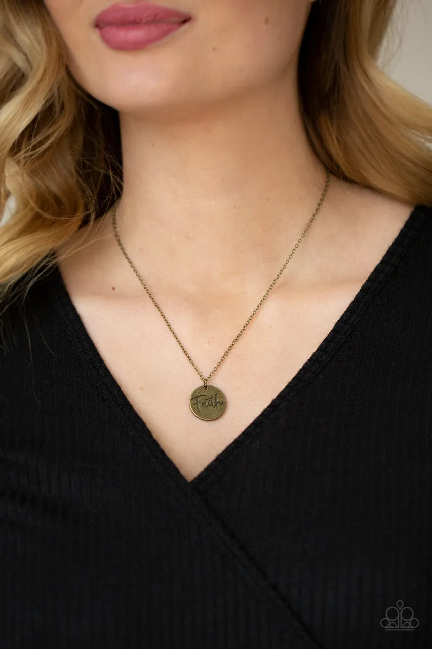 Choose Faith Brass Paparazzi Necklace