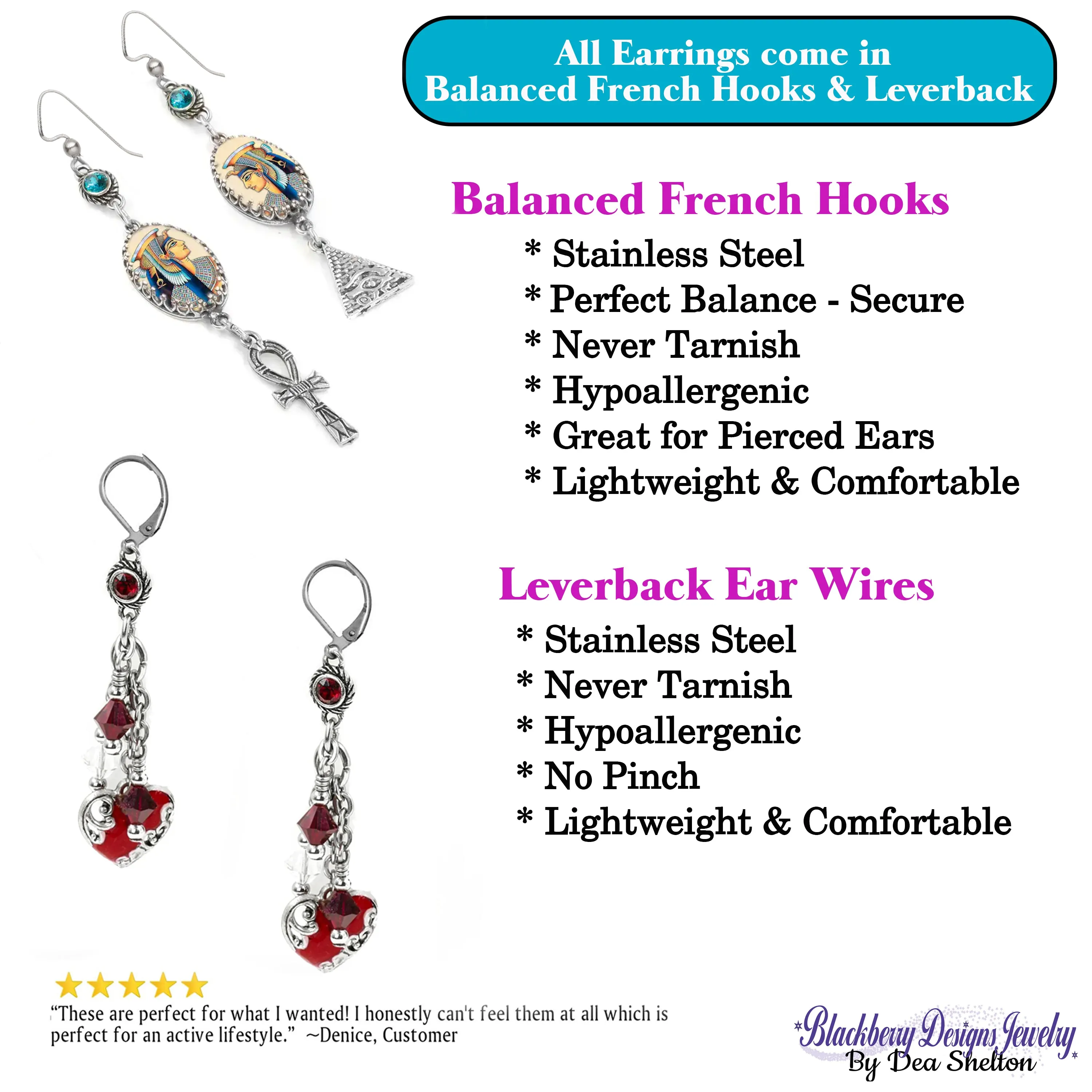 Christmas Earrings, Two Turtle Doves, 2nd Day Gifts