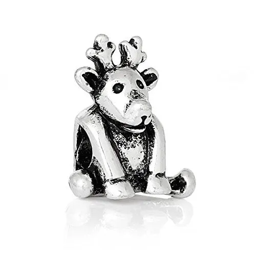 Christmas Reindeer European Charm for Snake Chain Charm Braclets