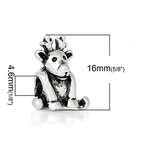 Christmas Reindeer European Charm for Snake Chain Charm Braclets