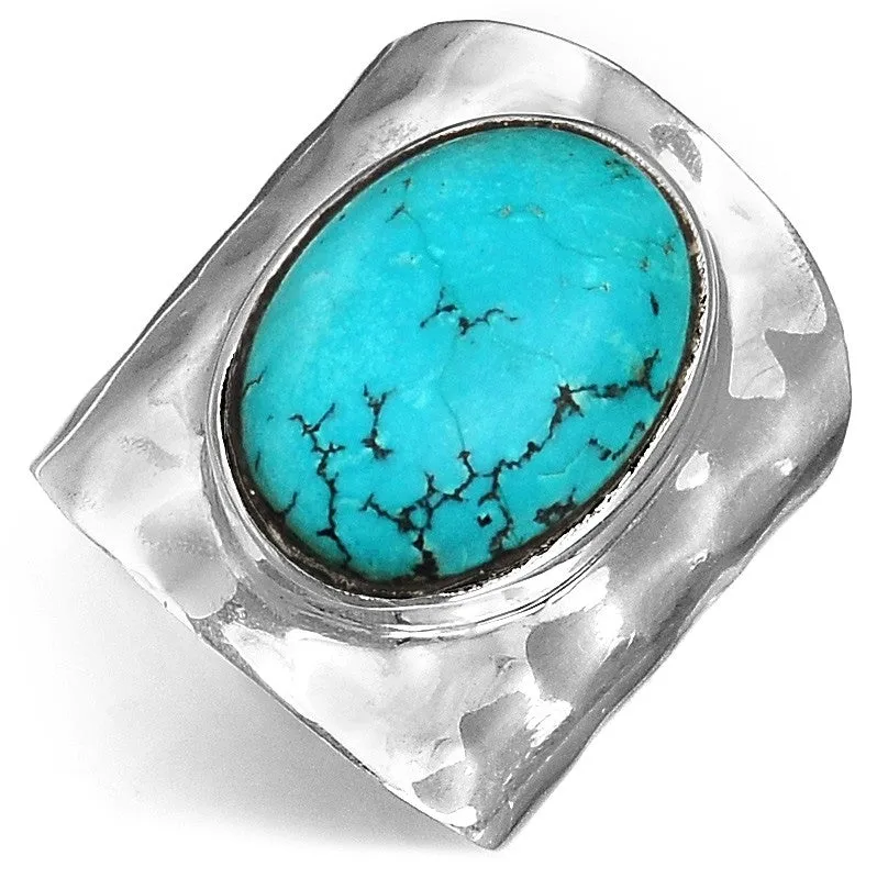 Chunky Boho Turquoise Ring