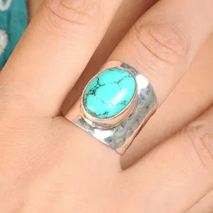 Chunky Boho Turquoise Ring