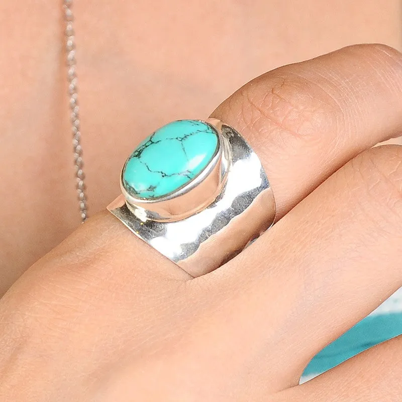 Chunky Boho Turquoise Ring