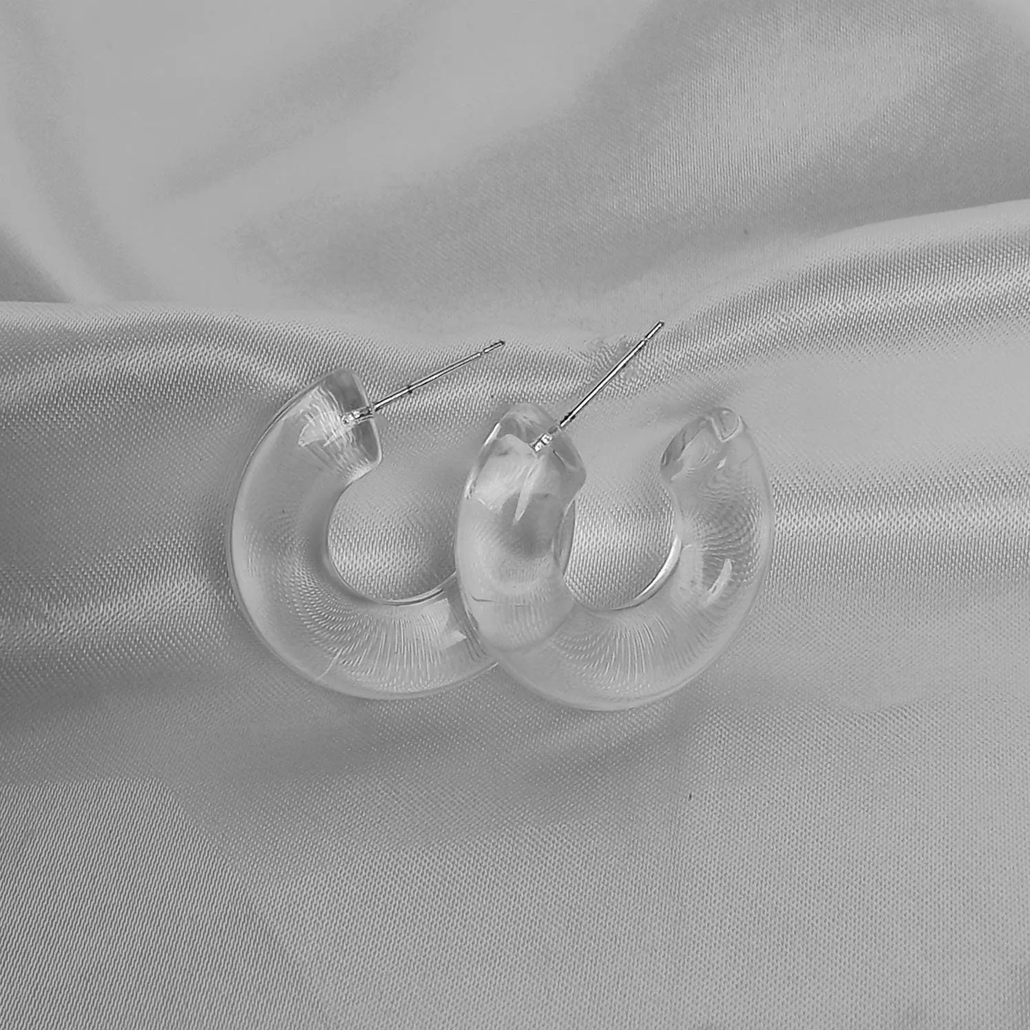 Chunky Clear Resin Hoop Earrings - Resin Earrings,Chunky Hoop Earrings,Thick Resin Earrings,Earrings In The UK,Clear Hoop Earrings In The UK