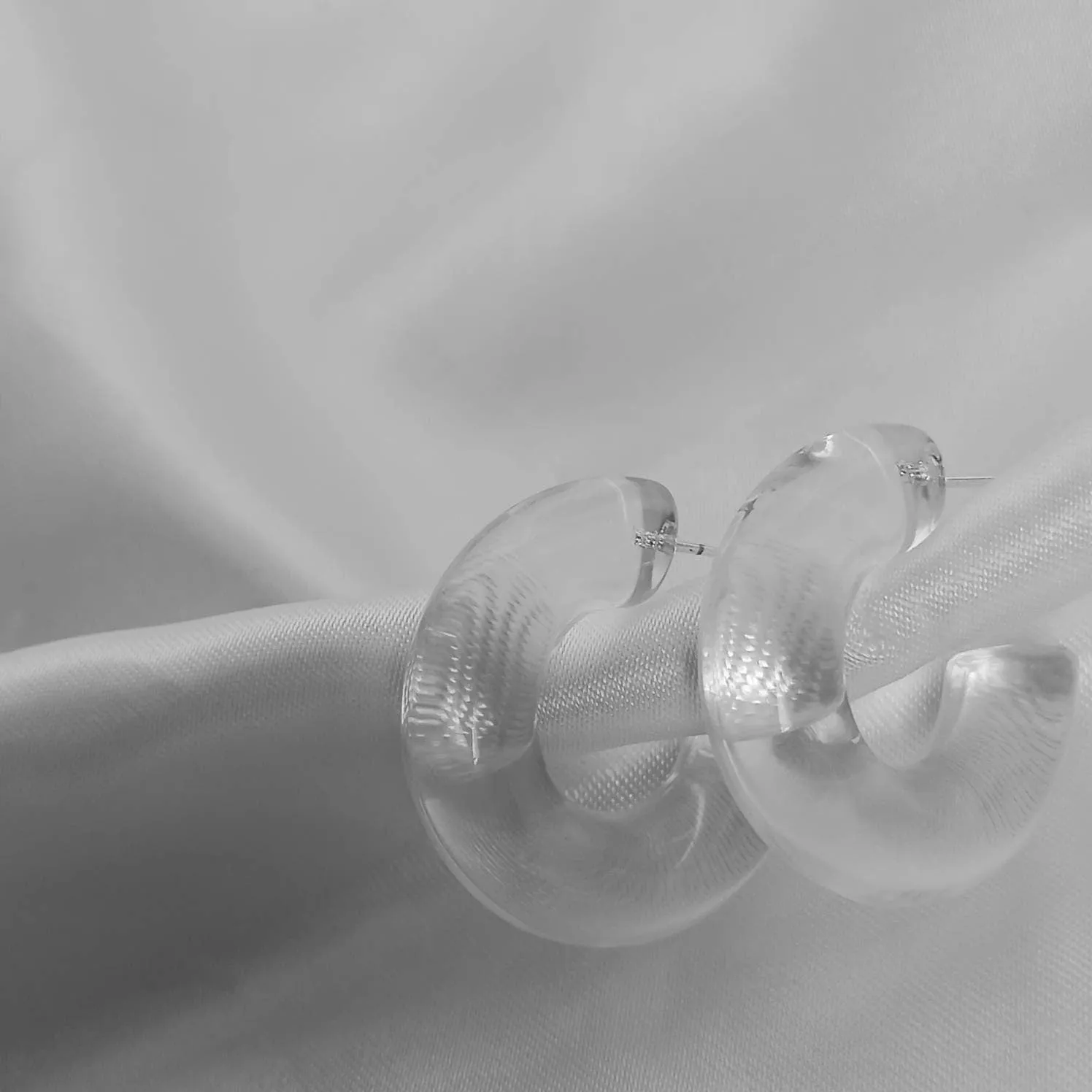 Chunky Clear Resin Hoop Earrings - Resin Earrings,Chunky Hoop Earrings,Thick Resin Earrings,Earrings In The UK,Clear Hoop Earrings In The UK