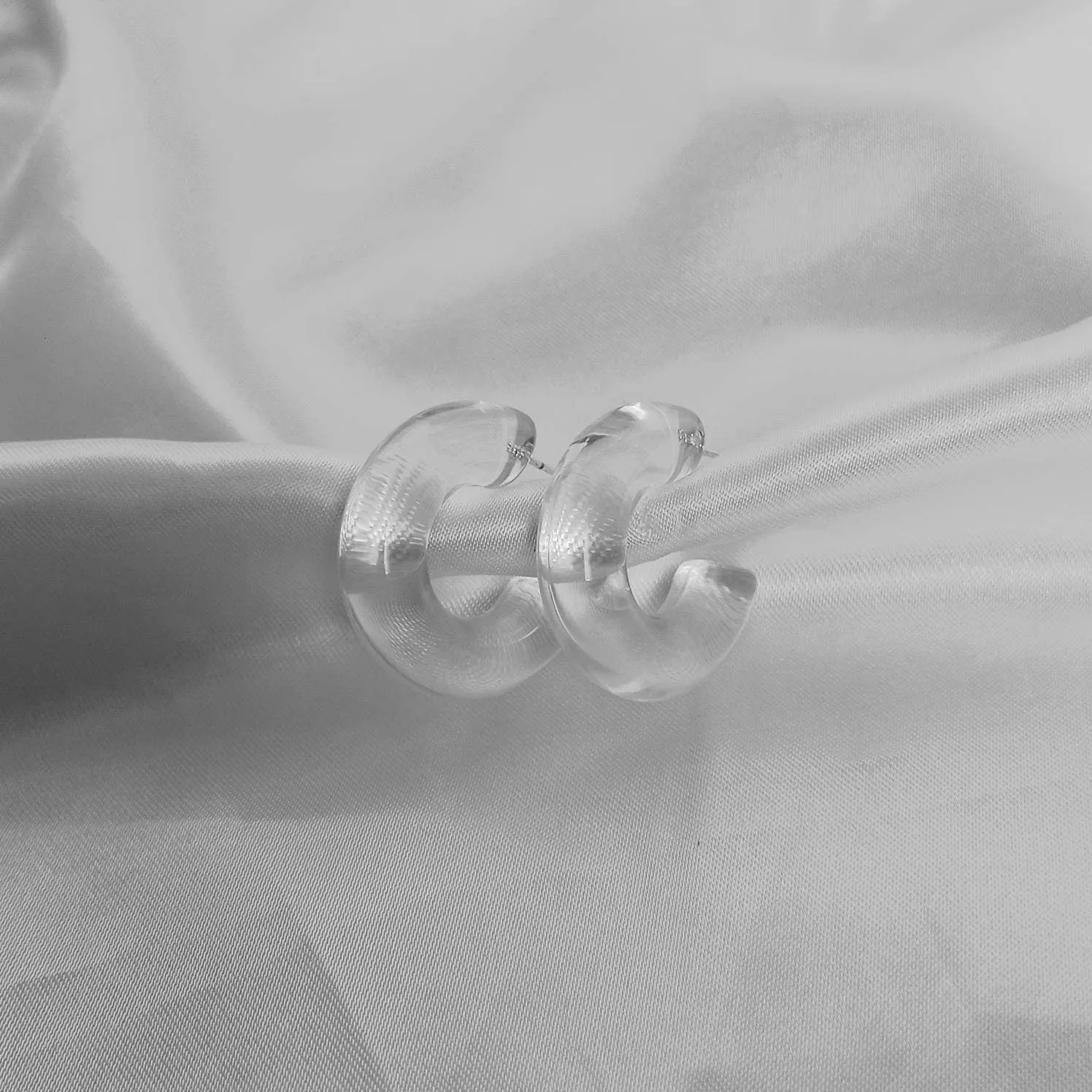Chunky Clear Resin Hoop Earrings - Resin Earrings,Chunky Hoop Earrings,Thick Resin Earrings,Earrings In The UK,Clear Hoop Earrings In The UK