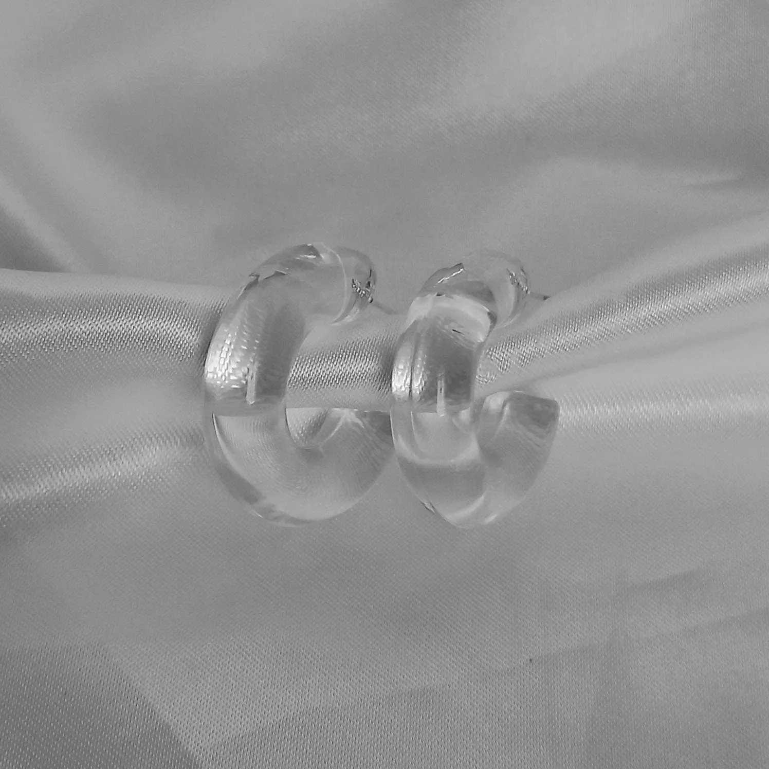 Chunky Clear Resin Hoop Earrings - Resin Earrings,Chunky Hoop Earrings,Thick Resin Earrings,Earrings In The UK,Clear Hoop Earrings In The UK