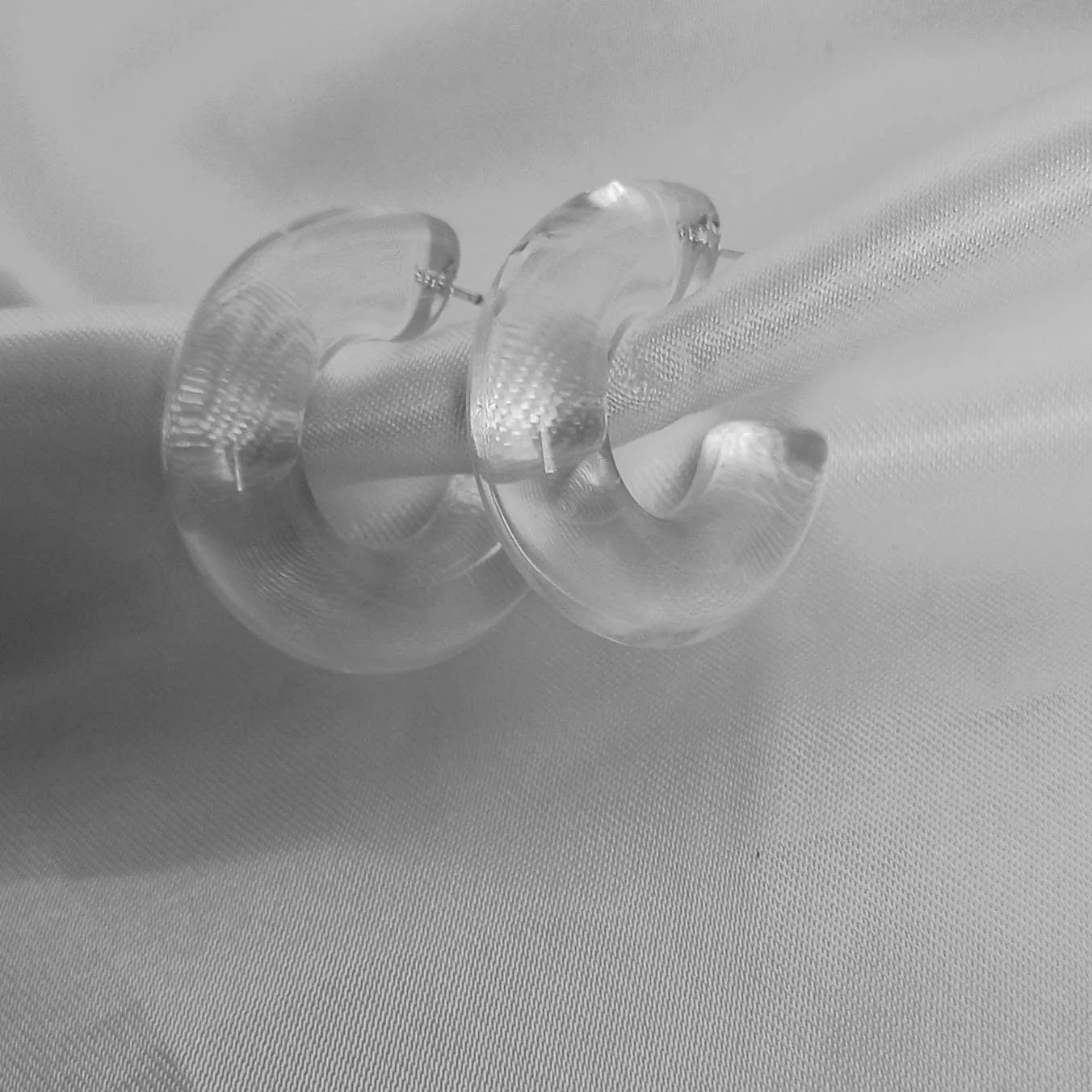 Chunky Clear Resin Hoop Earrings - Resin Earrings,Chunky Hoop Earrings,Thick Resin Earrings,Earrings In The UK,Clear Hoop Earrings In The UK