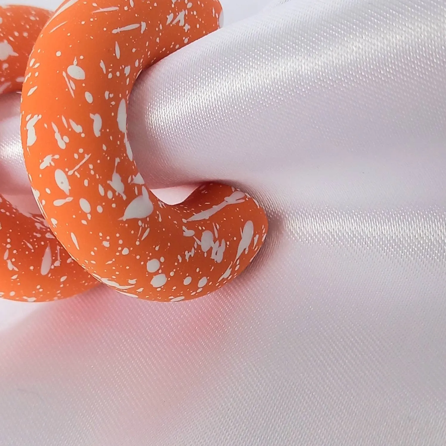 Chunky Orange Speckled Hoop Earrings - Orange Earrings,Chunky Hoop Earrings,Orange Hoop Earrings In The UK,Orange Hoop Earrings In The UK