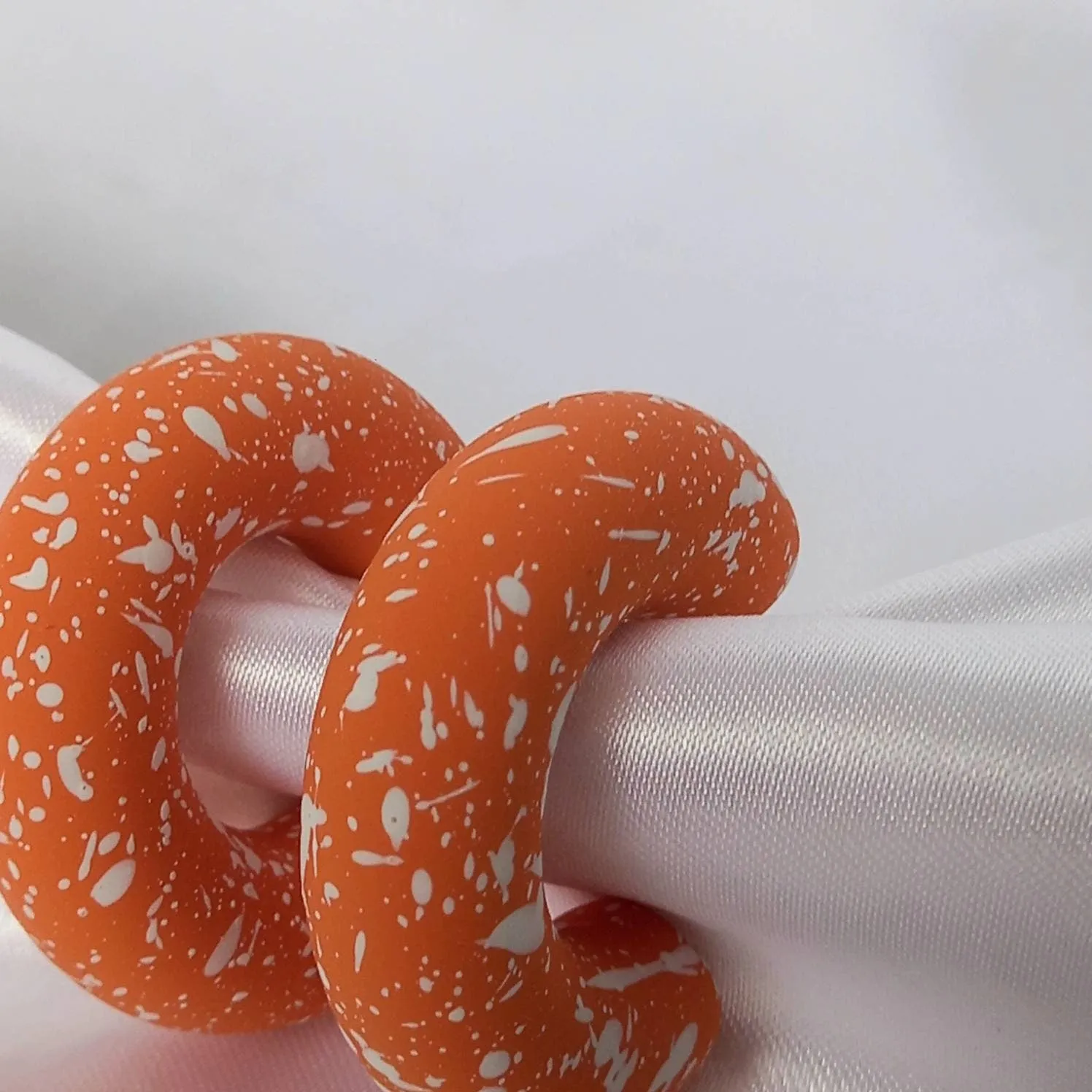 Chunky Orange Speckled Hoop Earrings - Orange Earrings,Chunky Hoop Earrings,Orange Hoop Earrings In The UK,Orange Hoop Earrings In The UK