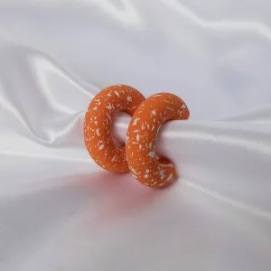 Chunky Orange Speckled Hoop Earrings - Orange Earrings,Chunky Hoop Earrings,Orange Hoop Earrings In The UK,Orange Hoop Earrings In The UK