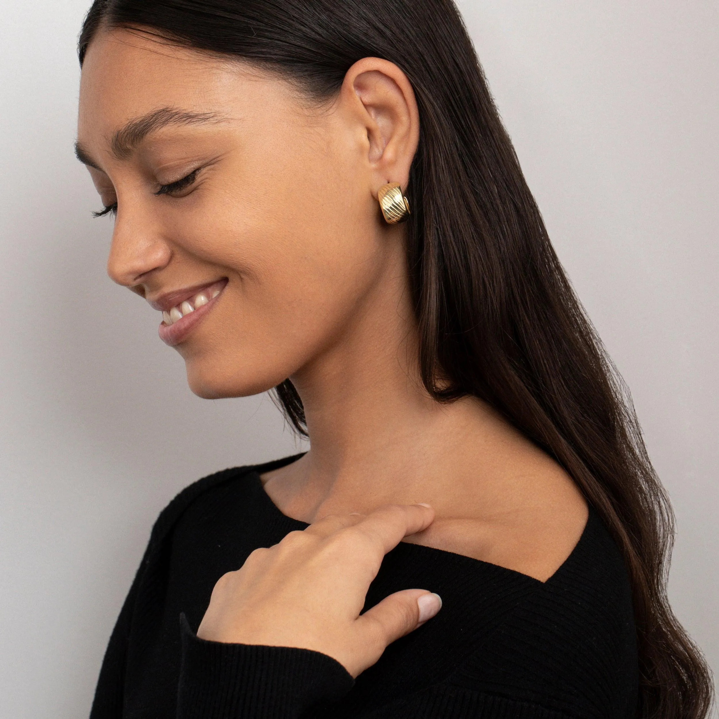 Chunky Textured Hoop Earrings