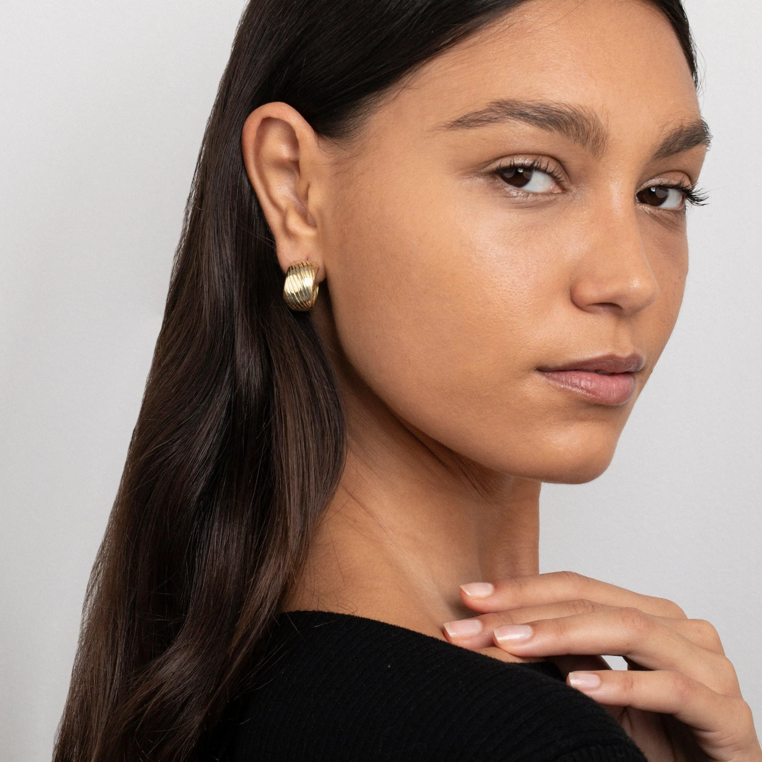 Chunky Textured Hoop Earrings