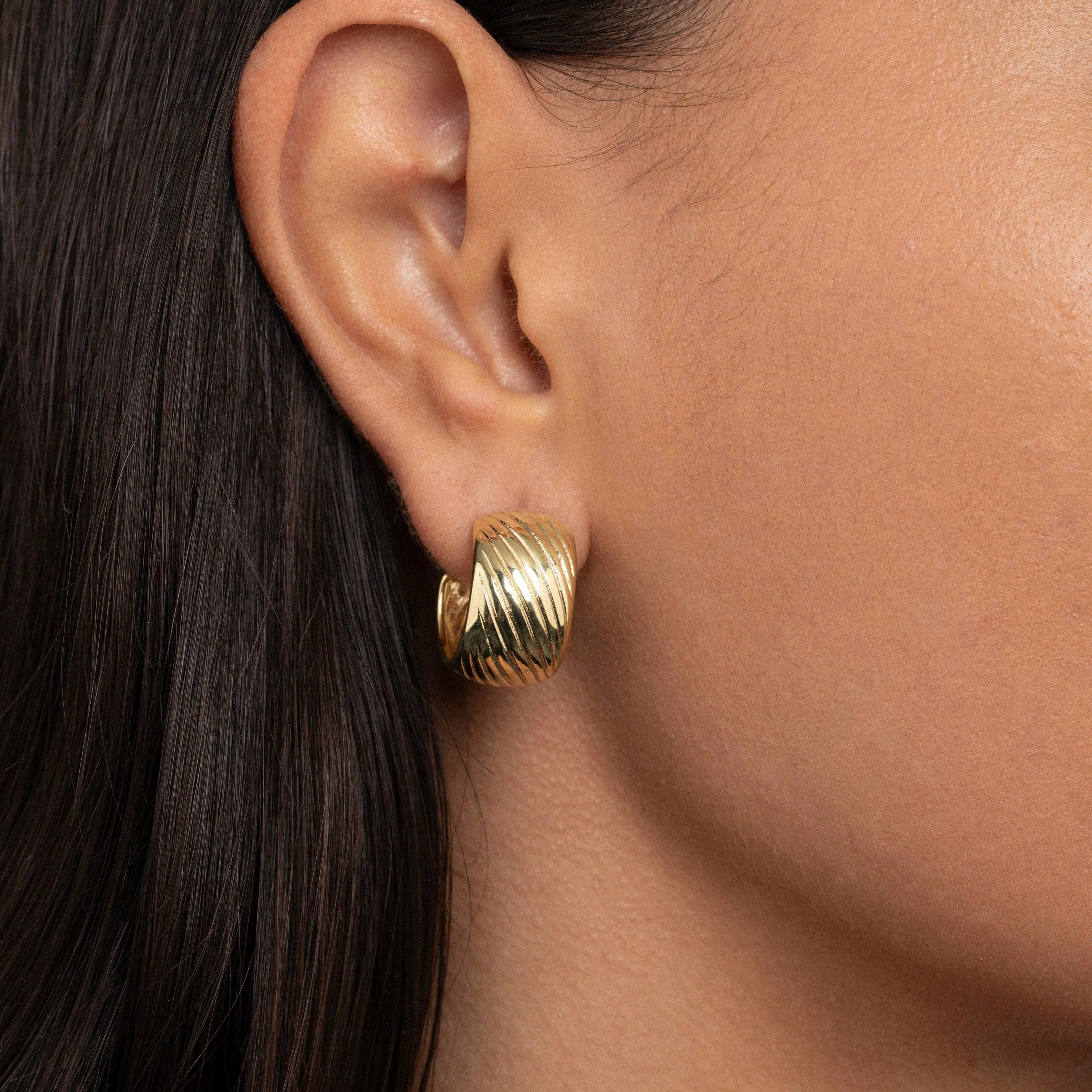 Chunky Textured Hoop Earrings