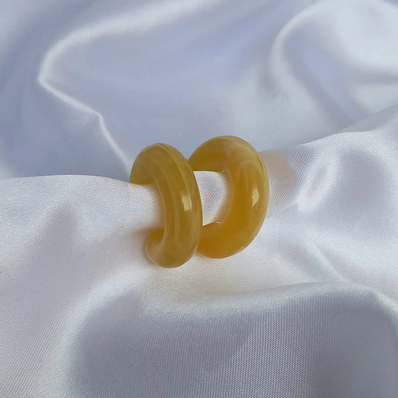 Chunky Yellow Resin Hoop Earrings -  Resin Earrings, Chunky Hoop Earrings, Thick Resin Earrings, Earrings In The UK, Hoop Earrings In The UK