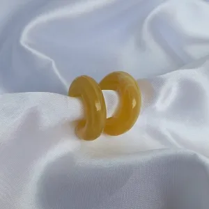 Chunky Yellow Resin Hoop Earrings -  Resin Earrings, Chunky Hoop Earrings, Thick Resin Earrings, Earrings In The UK, Hoop Earrings In The UK