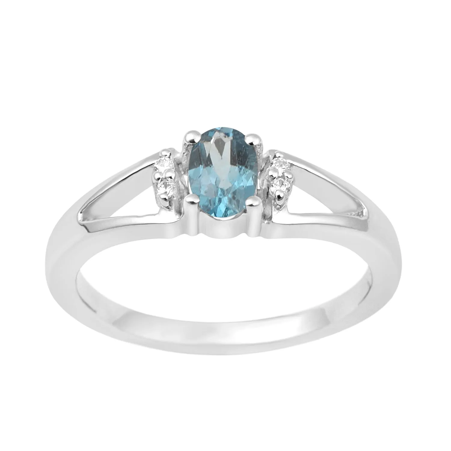 Classic Oval 6X4 MM Swiss Blue Topaz Solitaire Engagement 925 Sterling Silver Rings for Women