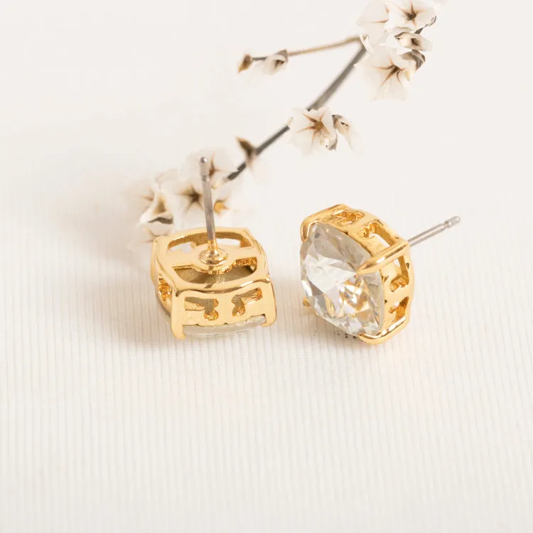 Clear Stud Crystal Set Earrings