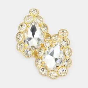 Clear Stud Earrings on Gold| 294496