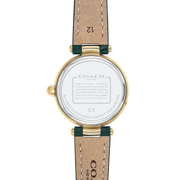Coach Park Green Leather Strap Green Dial Quartz Watch for Ladies - 14503534