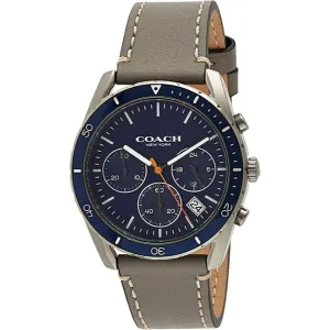 Coach Thompson Grey Leather Strap Blue Dial Chronograph Quartz Watch for Gents - 14602409