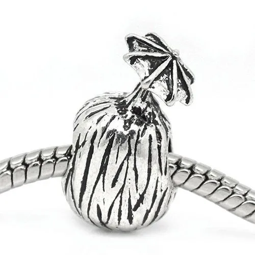 Coconut with Umbrella European Bead Compatible for Most European Snake Chain Bracelet