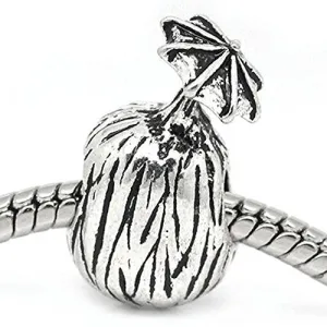 Coconut with Umbrella European Bead Compatible for Most European Snake Chain Bracelet