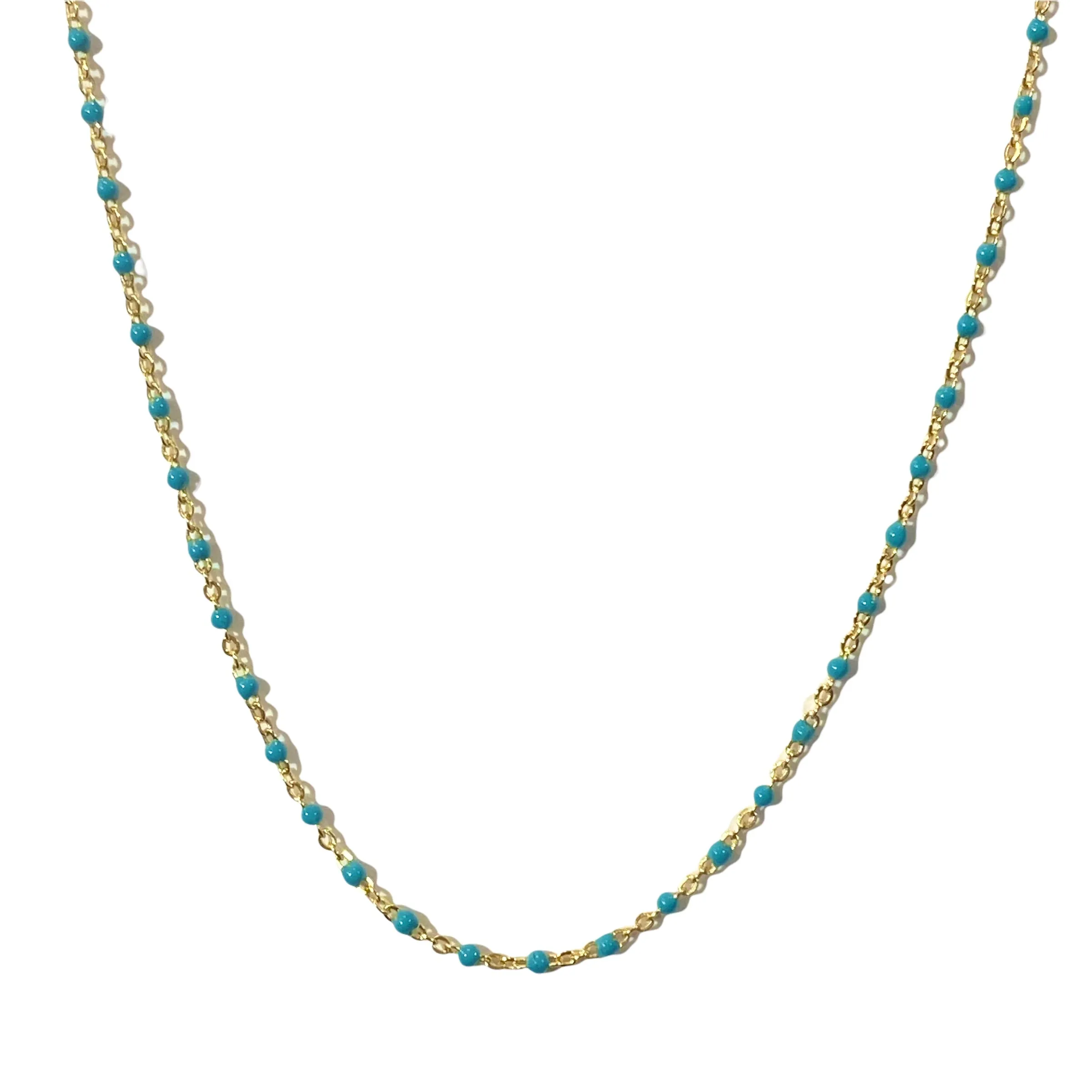 Color Beaded Enamel Chain Choker