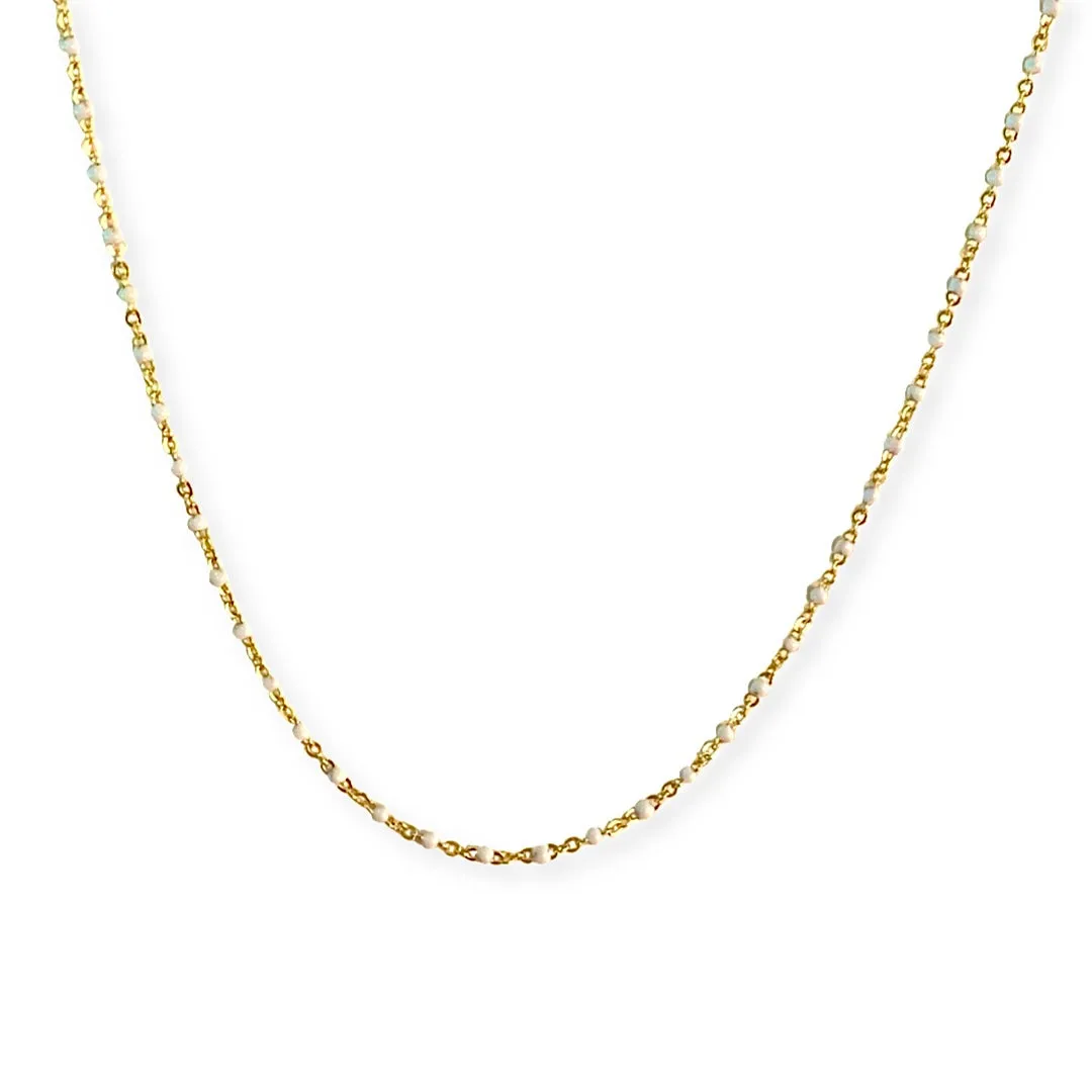 Color Beaded Enamel Chain Choker