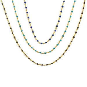 Color Beaded Enamel Chain Choker