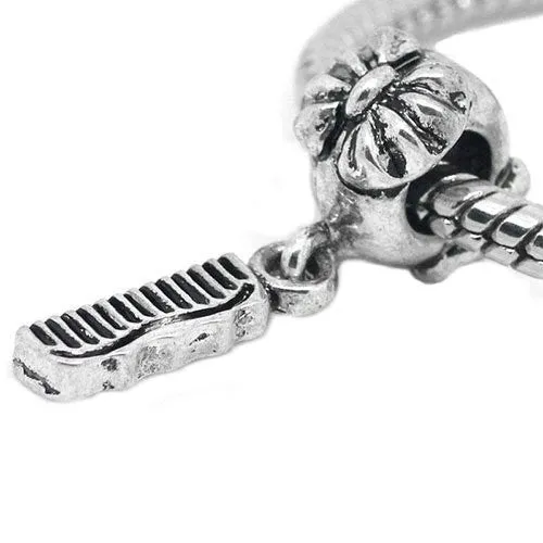 Comb with Flower Pattern European Bead Compatible for Most European Snake Chain Bracelet