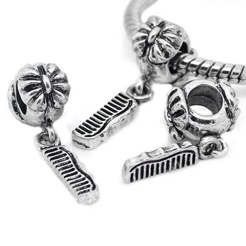 Comb with Flower Pattern European Bead Compatible for Most European Snake Chain Bracelet